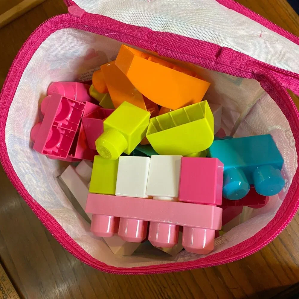 Mega Bloks First Builders 80pc Big Building Bag Pink Preschool Construction Toy